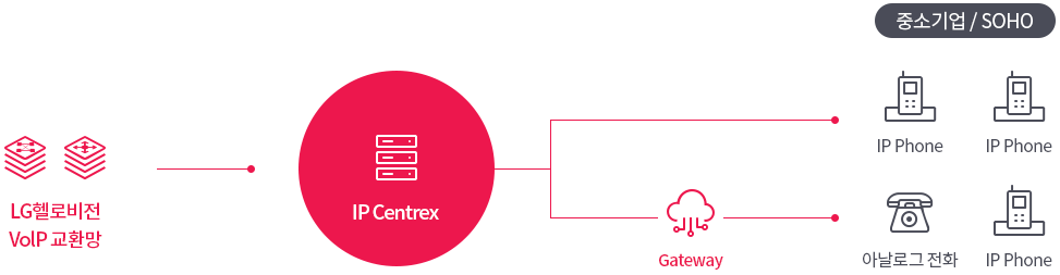 IP-Centrex 서비스구성도 입니다.