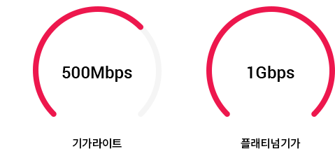 500Mbps 기가라이트, 1Gbps 플래티넘기가